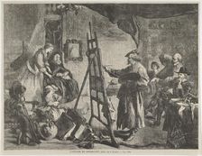 L'Atelier de Rembrandt, tableau de J. Gilbert (Rembrandt's Studio, a painting..., November 14, 1861. Creator: William Luson Thomas
