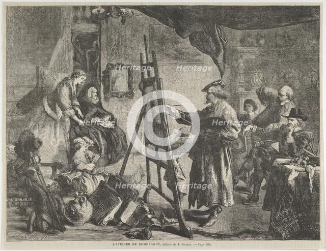 L'Atelier de Rembrandt, tableau de J. Gilbert (Rembrandt's Studio, a painting..., November 14, 1861. Creator: William Luson Thomas.