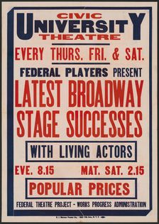 Latest Broadway Stage Successes 2, Syracuse, NY, [193-]. Creator: Unknown