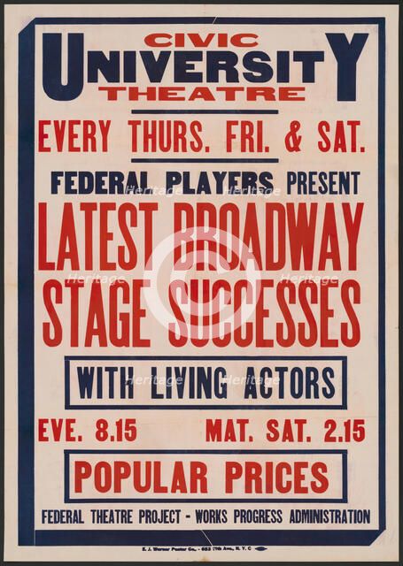 Latest Broadway Stage Successes 2, Syracuse, NY, [193-]. Creator: Unknown.