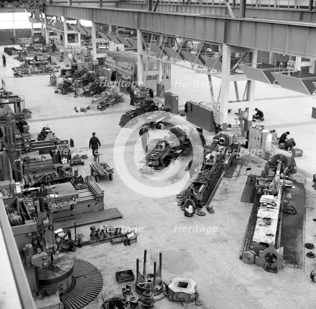 Lathe workshop area, Park Gate Iron & Steel Co, Rotherham, South Yorkshire, 1964 Creator: Michael Walters.