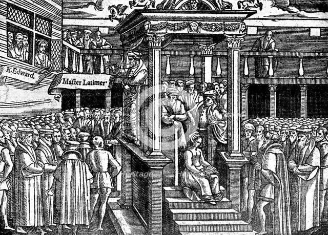 'Latimer Preaching Before King Edward VI', c1550 (c1920). Artist: Unknown