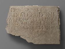 Latin Funerary Inscription Cut into the Reverse of a Fluted Pilaster Revetment, 1st-2nd century A.D. Creator: Unknown