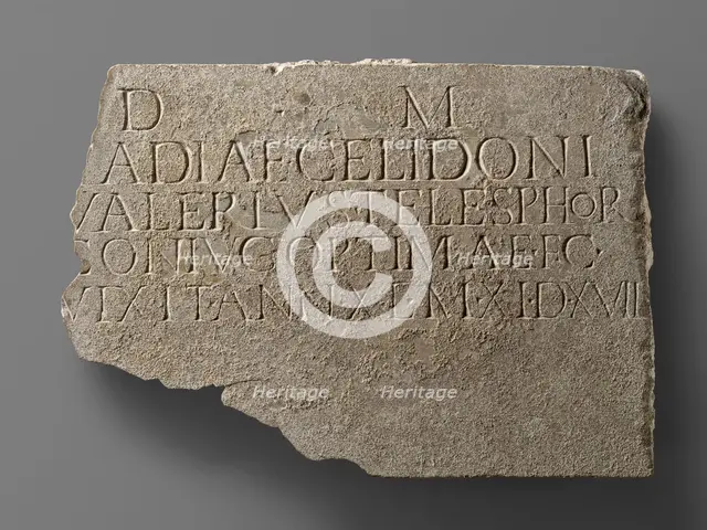 Latin Funerary Inscription Cut into the Reverse of a Fluted Pilaster Revetment, 1st-2nd century A.D. Creator: Unknown.