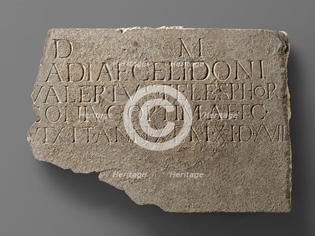 Latin Funerary Inscription Cut into the Reverse of a Fluted Pilaster Revetment, 1st-2nd century A.D. Creator: Unknown.