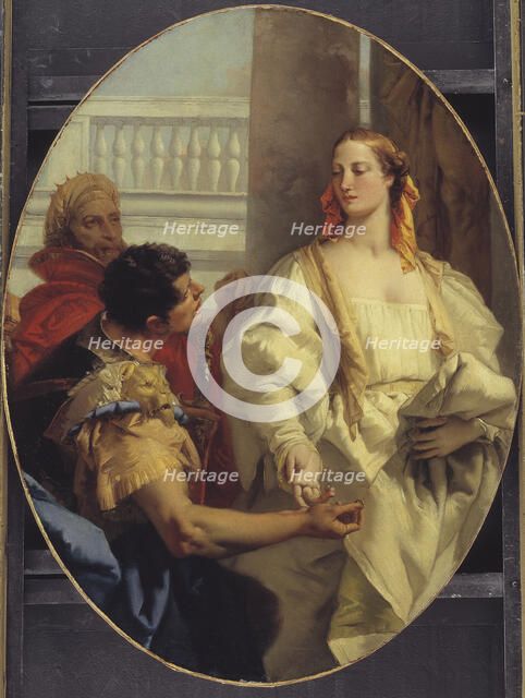 Latinus Offering his Daughter Lavinia to Aeneas in Matrimony, 1753-1754. Creator: Giovanni Battista Tiepolo.