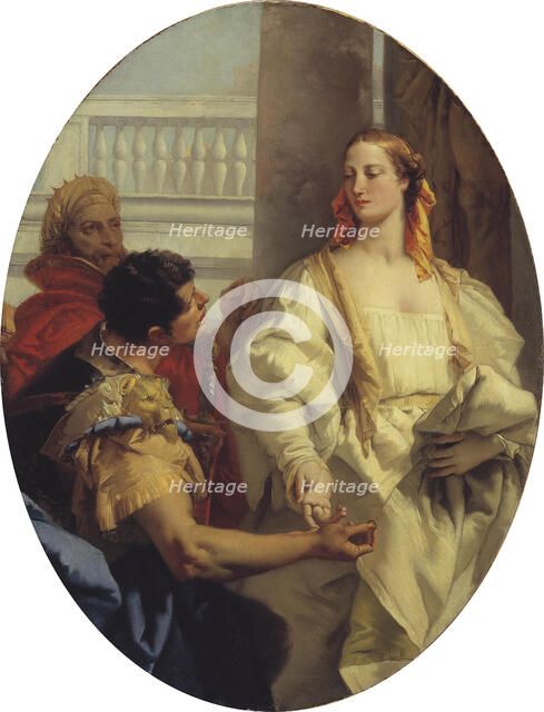 Latinus offers Aeneas his daughter Lavinia in marriage, 1753-1754. Creator: Tiepolo, Giambattista (1696-1770).