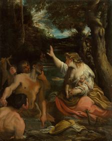 Latona and the Lycian Peasants (Latona Protecting her Children), 1585. Creator: Carracci, Annibale (1560-1609)