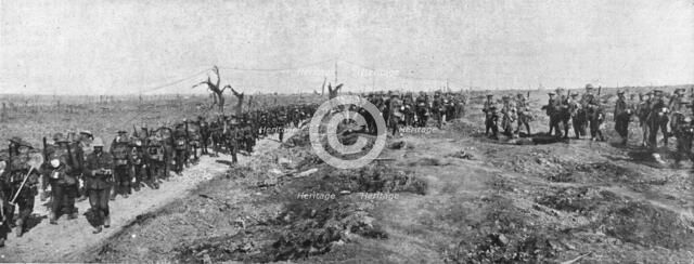 ''L'Attaque Britannique du 25 septembre 1916; La concentration des renforts diriges sur la ligne de  Creator: Unknown.