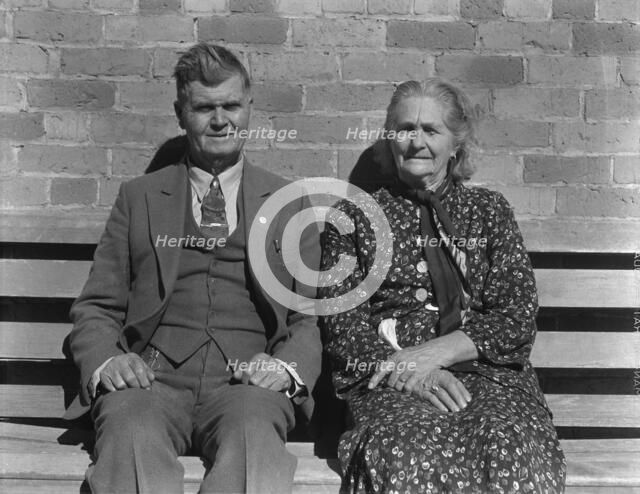 Latter Day Saints portrait group dressed in their Sunday clothes, 1936. Creator: Dorothea Lange.