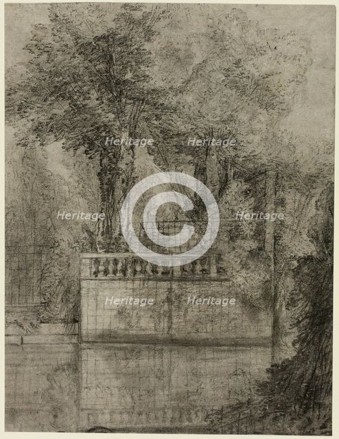 Lattice Work and Reflecting Pool at Arcueil, 1744/47. Creator: Jean-Baptiste Oudry.