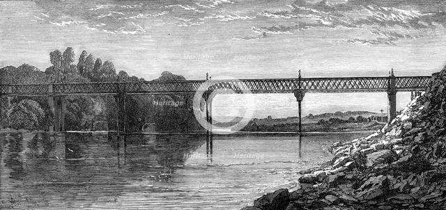 Lattice-girder bridge over the River Wye, 1865. Creator: Unknown.