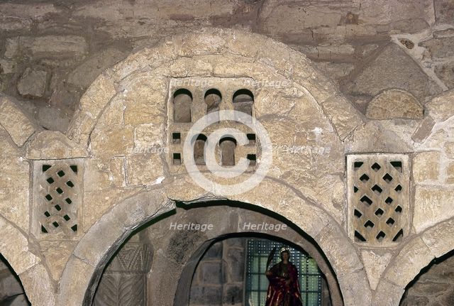 Latticework, Church of Santa Cristina de Lena, Pola de Lena, Asturias, Spain, 9th century, (2008). Creator: LTL.
