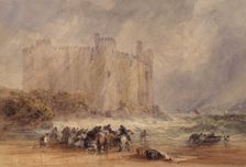Laugharne Castle, Carmarthenshire, (undated, pre-1859). Creator: David Cox the Elder