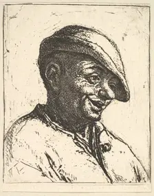 Laughing Peasant, 1610-85. Creator: Adriaen van Ostade