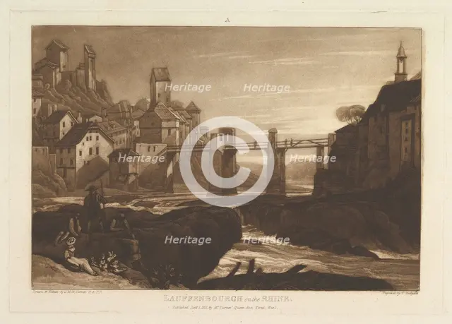 Lauffenbourgh on the Rhine (Liber Studiorum, part VI, plate 31), January 1, 1811. Creator: JMW Turner.