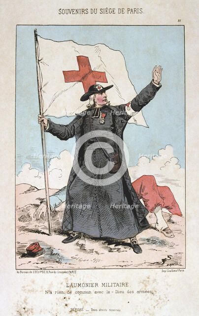 'L'Aumonier Militaire', Siege of Paris, 1870-1871. Artist: Anon