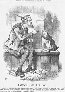 Launce and his Dog 1885. Creator: Joseph Swain