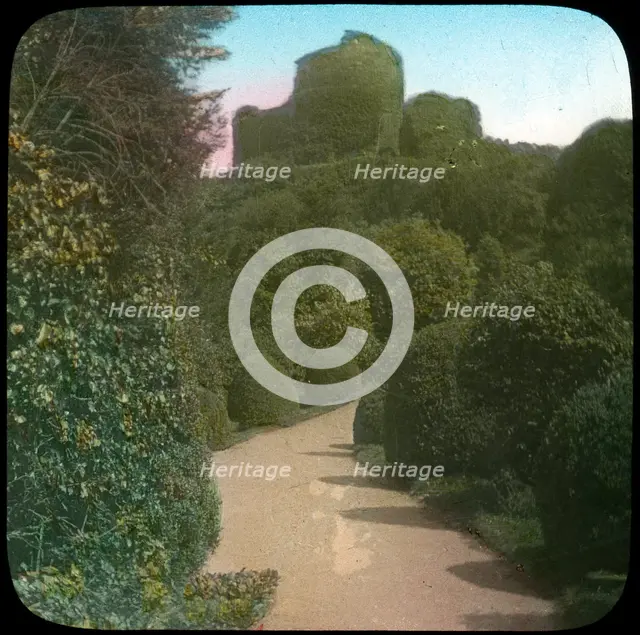 Launceston Castle, Cornwall, late 19th or early 20th century.  Artist: Church Army Lantern Department