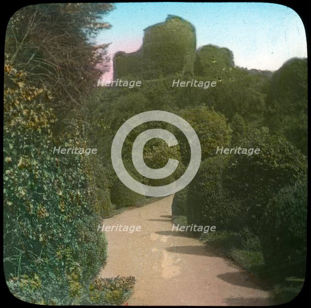 Launceston Castle, Cornwall, late 19th or early 20th century.  Artist: Church Army Lantern Department