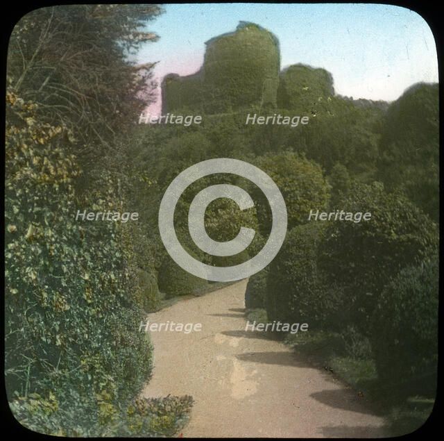 Launceston Castle, Cornwall, late 19th or early 20th century.  Artist: Church Army Lantern Department