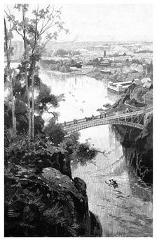 Launceston, from Cataract Bridge, Tasmania, Australia, 1886