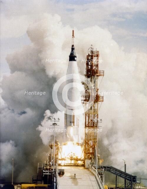 Launch of Mercury-Atlas 4, Cape Canaveral Air Force Station, Florida, USA, 13 September 1961. Creator: NASA.