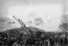 Launch of NEW YORK (reversed), 1912. Creator: Bain News Service