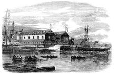 Launch of H.M. Gun-Boat "The Hardy", at Bristol, 1856. Creator: Unknown