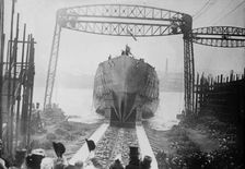 Launch of QUEEN MARY, 1912. Creator: Bain News Service