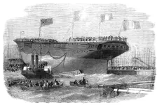 Launch of the "Torino", at Blackwall, 1856. Creator: Edwin Weedon