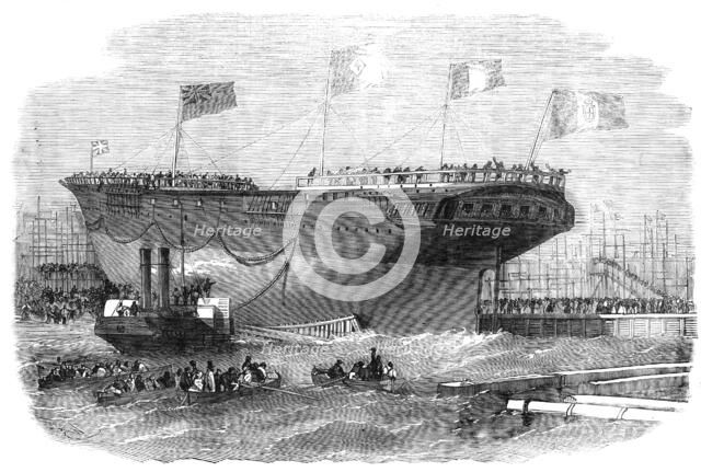 Launch of the "Torino", at Blackwall, 1856.  Creator: Edwin Weedon.