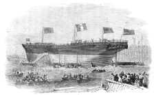 Launch of the "Vittorio Emanuele" Iron Screw Steamer, at Blackwall, 1854. Creator: Unknown