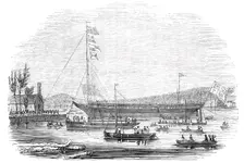 Launch of "The Waterwitch", at Cowes, 1844. Creator: Unknown