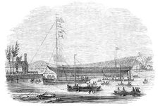 Launch of "The Waterwitch", at Cowes, 1844. Creator: Unknown