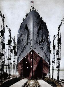 Launch of the Cunard ocean liner `Queen Mary`, 1934 (1935)