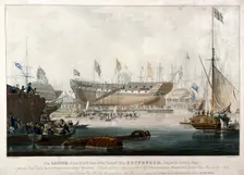 Launch of the East India Company's ship, the Edinburgh in 1825, (1827). Artist: Edward Duncan