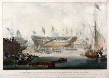 Launch of the East India Company's ship, the Edinburgh in 1825, (1827). Artist: Edward Duncan