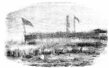 Launch of the Floating Battery "Thunderbolt" at Millwall, 1856. Creator: Unknown