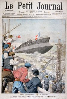 Launch of the French battleship Patrie Toulon, December 1903 (1904)