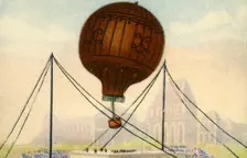 Launch of the Montgolfier Brothers balloon, June 1783, (1932). Creator: Unknown