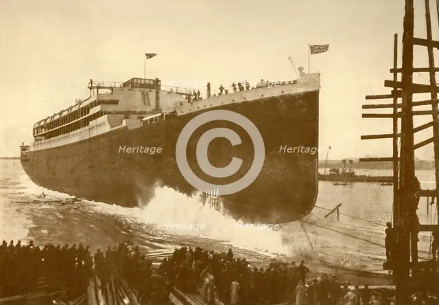 'Launch of the "Orama" (Orient Line), 20,000 Tons', c1930. Creator: Unknown.