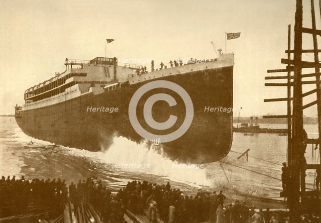 'Launch of the "Orama" (Orient Line), 20,000 Tons', c1930. Creator: Unknown.