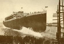 Launch of the "Orama" (Orient Line), 20,000 Tons c1930. Creator: Unknown