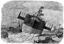 Launch of the "Paramatta" Steam-ship at Blackwall on Monday week, 1858. Creator: Smyth