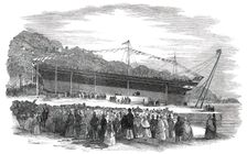 Launch of the "Pelican", Iron Screw Steam-Ship, at Cork, 1850. Creator: Unknown