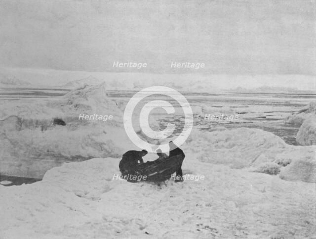 'Launch of the Pram', c1911, (1913).  Artist: G Murray Levick.