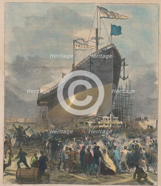 Launch of the Sea Steamer "Great Republic", pub.  24 November 1866. Creator: Charles Parsons  (1821 - 1910).