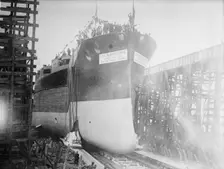 Launch of USS Pensylvania, between c1910 and c1915. Creator: Bain News Service