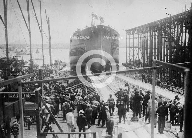 Launch of WYOMING, 5/25/11, 1911. Creator: Bain News Service.